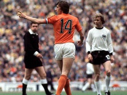 Cruyff en la final del mundial de 1974 entre Holanda y Alemania