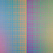 Almir Mavignier, Delmar Mavignier, Grun blau auf rot / Verde azul no vermelho, (detail), 2025. Courtesy of DAN Galeria