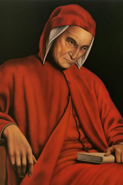 Pino Tersigni, Ritratto di Dante, olio su tela, cm 70x80