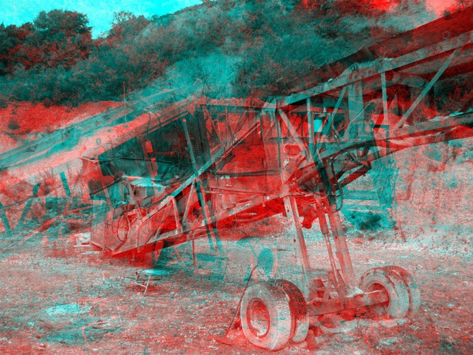 Charles Danby and Rob Smith, Lost Dinosaur #1, 2013, Anaglyph C-type print on metallic paper, 39.5 × 52 cm 
