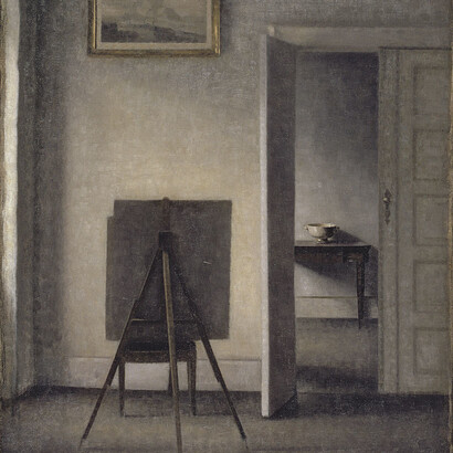 Vilhelm Hammershøi. Caballete del artista, Bredgade. 1910