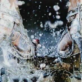 Last Splash, 2012, Enamel on Aluminum, 108 x 180 inches (274.3 x 457.2 cm)