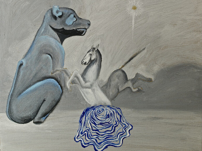 Enzo Cucchi: Senza titolo, oil on canvas, 2013, 30 x 35 cm