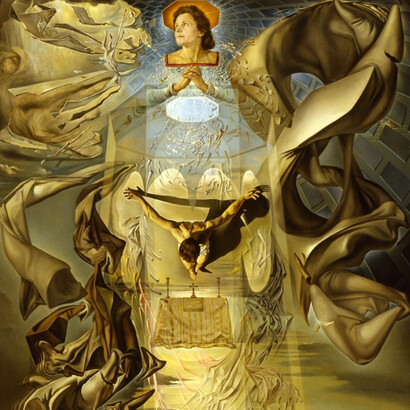 Salcador Dalí, Assumpta corpuscularia lapislazulina, 1952, Colección Masaveu, Oviedo (detalle)