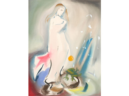 Sophie von Hellermann, Vanity, 2015, pigment and acrylic emulsion on canvas, 146 x 112 cm, 57 1/2 x 44 1/8 ins, courtesy Vilma Gold, London
