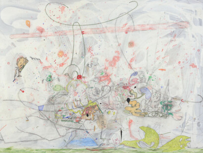 Graeme Todd, I've Been Out Walking, 2015, mixed media on panel, 75 x 110 cm