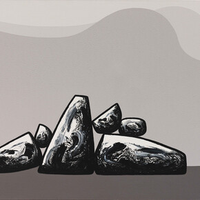 Ma Desheng, Rocks 5, 2007, Acrylic on canvas, 150 x 200 cm (59 x 78 in)