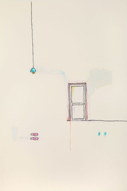 Antonio Cervasio, Senza titolo, 2013, pastelli ad olio su carta fabriano gsm 640, cm 76x56. Courtesy Romberg