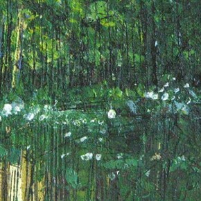 Alexandra Knubley, By the Water Garden, oil & beeswax on canvas, W:9cm H:11cm