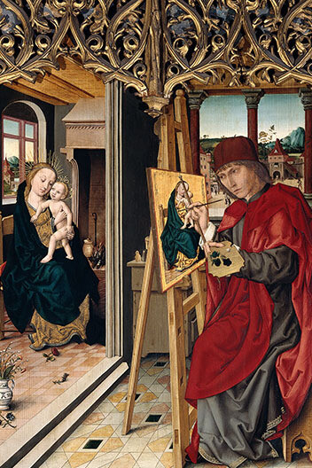 Der hl. Lukas malt die Madonna, Meister des Augustiner Altars, 1487. Courtesy of Germanisches Nationalmuseum