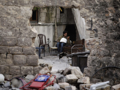 A bombed house in the citadel of Aleppo