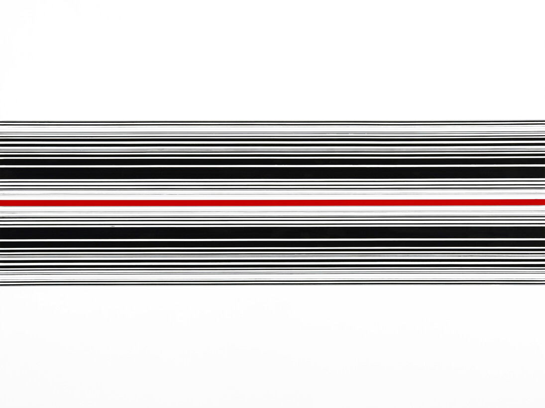 Cui Xiuwen, Reincarnation No. 1, 2014, varnished aluminum and acrylic on canvas 41 3/8 x 53 1/8 inches (105 x 135 cm)