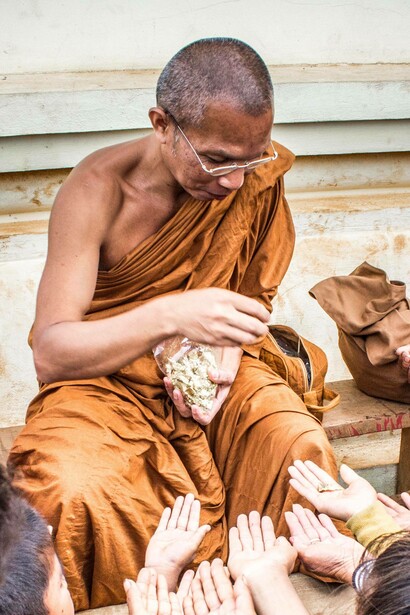 Monk counting before distributing