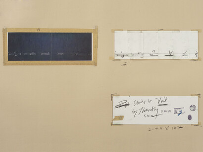 Cy Twombly, Untitled, 1970, Graphite pencil, ink, crayon, traces of pigment, tape, and cut, torn, folded, and printed paper on colored paper. The Menil Collection, Houston; Gift of the artist. Photography by Paul Hester ©Cy Twombly Foundation