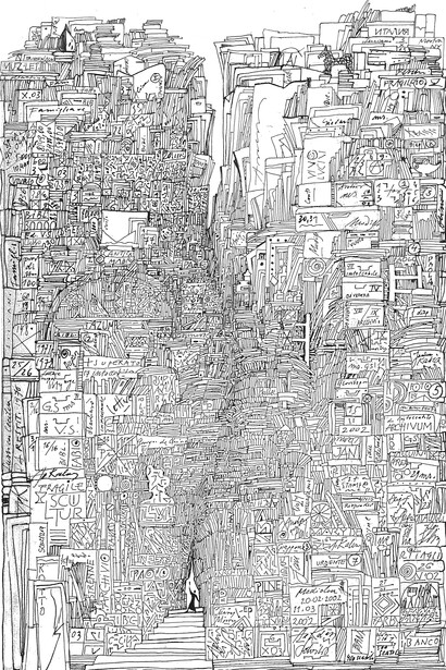 Alina Kalczyńska, disegno a penna per il libro d’autore, Archivio, 2003-2010, esemplare unico 