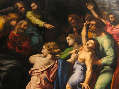 Sanzio Raffaello (1483–1520) "Transfiguración". 1518-1520. Museo del Vaticano, Vaticano