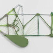 Courtney Puckett, W2 (2023), Found Objects, Repurposed Textiles, 20 x 31 x 1.5 Inches. Courtesy of the artist and Susan Eley Fine Art