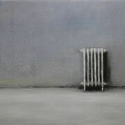 Domenico Piccolo, Calorifero, olio e cera su tela, Courtesy Federico Bianchi Gallery