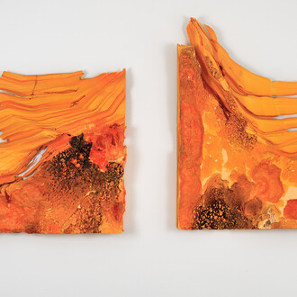 Anita Molinero, Sans titre, 1, 2009, de la série des crouuutes, Polystyrène extrudé, 59 x 70 x 10 cm, Pièce unique, Certificat d'authenticité, Photo © Rebecca Fanuele, N° Inv. AM/09/014 & Sans titre, 2, 2009, de la série des crouuutes, Polystyrène extrudé, 90 x 59 x 12 cm, Pièce unique, Certificat d'authenticité, Photo © Rebecca Fanuele