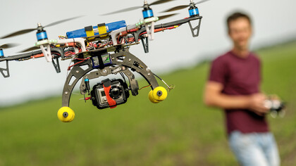 Homemade drone with a GoPro on the gimble