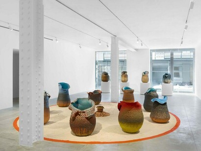 Andile Dyalvane, OoNomathotholo ancestral whispers, exhibition view. Courtesy of Friedman Benda Gallery