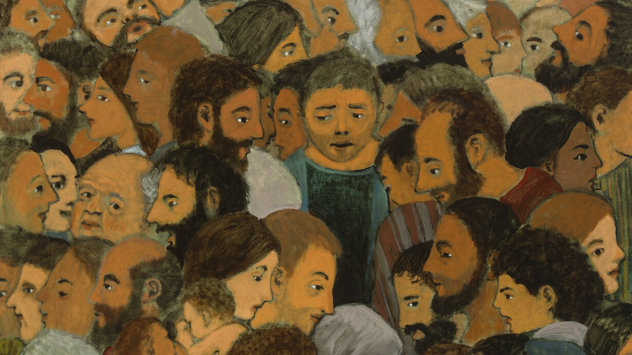 Brian Kershisnik, An issue of blood, 2018. Courtesy of Thomas and Kathleen Taylor and BYU Museum of Art