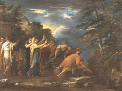 Salvator Rosa; Pitágoras emergiendo del inframundo, 1662, Kimbell Art Museum, EE. UU.