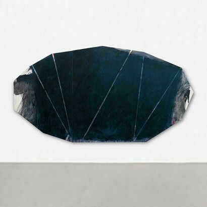 Rodolfo Aricò, Instabile confine, 1986, Acrilico su tela, 230 x 430 cm, Courtesy A arte Invernizzi, Milano