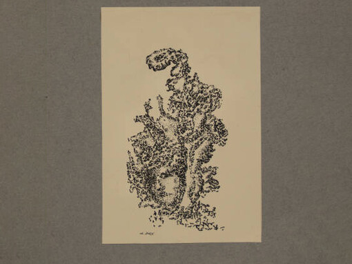 Adrien Dax, Néon, “To be nothing To be everything To open being Nothingness Forgetting To be”, (n° 1-3) “Navigate Awaken Occulter Nacre Oiseau Etui” (n° 4-5), Paris, January 1948 – March 1949. Drawing from archive for Néon #6 (unpublished), 8 x 5 1/2 inches (61.9 x 40 cm), 12 1/4 x 9 3/8 inches (31.1 x 23.8 cm) – sheet. Courtesy of Ubu Gallery 