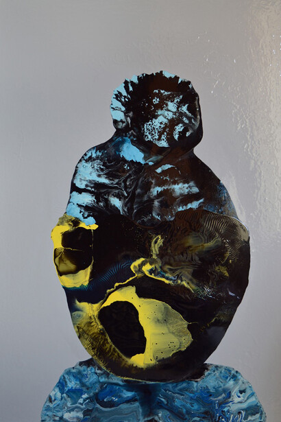 Angela Smith, Mouthpiece, Gloss, enamel & Oil on Canvas, 91 x 61 cm