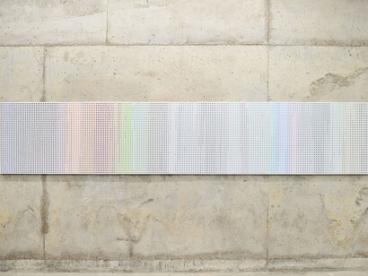 Cheyney Thompson, Stochastic Process Painting 14, 2014, Oil on canvas, 76.2 x 413 cm / 30 x 162.60 inches, Courtesy of Campoli Presti, London / Paris