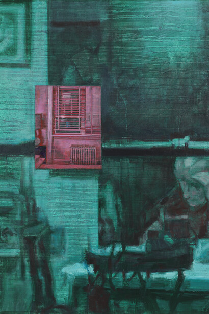 Laura Karetzky, Inverted Window, 2021, Oil on Panel, 30x24. Courtesy of Luis De Jesus Los Angeles