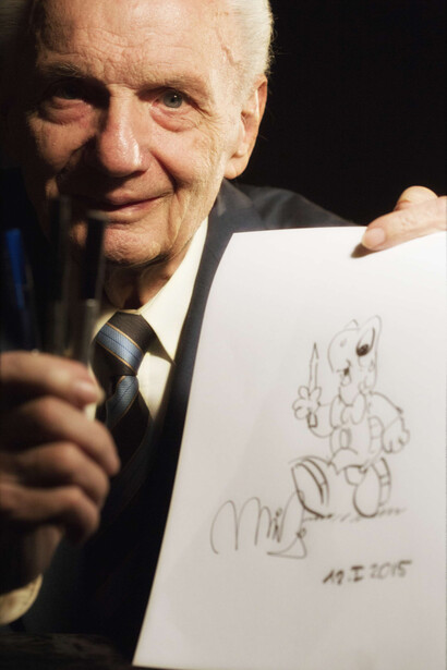 Miki Muster, on the 100th anniversary of his birth. Courtesy of City Museum of Ljubljana