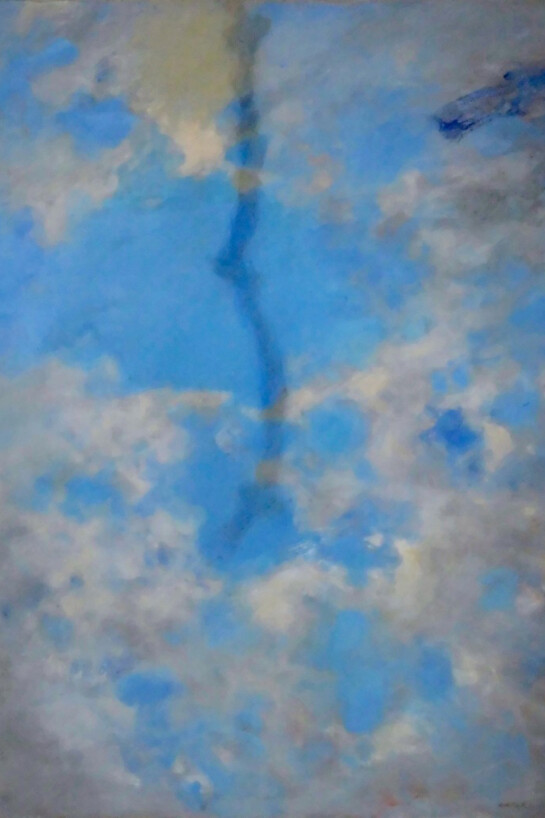 G.Goberti, Fuga dal cielo,1994, acrilico tela, 120 x 90 cm